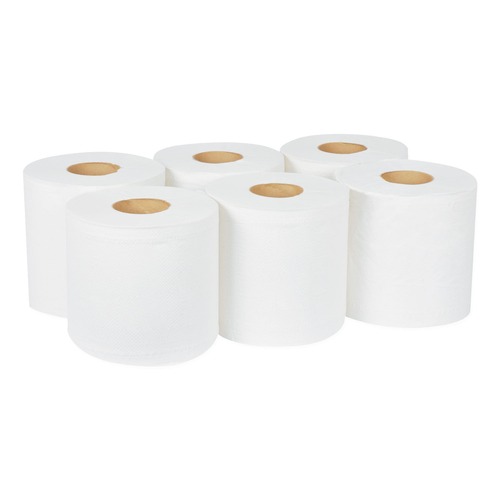 Perforated Roll & Hand Towels | Tork RC530 Centerfeed 7.6 x 11.75 2-Ply Hand Towel - White (6/Carton) image number 0