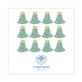 Mop Heads | Boardwalk BWK1200MCT EcoMop Recycled Fiber Looped-End Mop Head - Medium, Green (12/Carton) image number 3