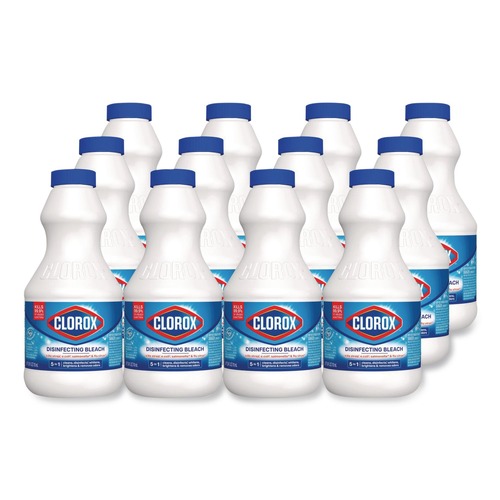Bleach | Clorox CLO32251 24 oz. Bottle Concentrated Regular Disinfecting Bleach (12/Carton) image number 0