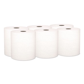 PERFORATED ROLL AND HAND TOWELS | Kleenex 50606 8 in. x 600 ft. Hard Roll Paper Towels with Premium Absorbency Pockets - White (6 Rolls/Carton)