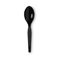 Disposable Spoons | Dixie TM517 Heavy Mediumweight Plastic Cutlery Teaspoons - Black (1000/Carton) image number 0
