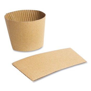 CUP SLEEVES | Vegware Q2 Compostable Hot Cup Sleeves For 89-Series Hot Cups - Kraft (1000/Carton)