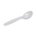Disposable Spoons | Dixie SH207 Plastic Heavyweight Soup Spoons - White (100/Box) image number 2