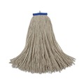 Mop Heads | Boardwalk BWK724CEA 24 oz. Cut-End Lie-Flat Cotton Wet Mop Head - White image number 0