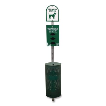 Tatco 28000 Dog Waste Station 12 gal Open Top Green/White