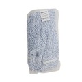Mop Heads | Boardwalk BWK542CT Narrow Floor Finish Rayon/Polyester Mop Head - Medium, White/Blue (12/Carton) image number 1