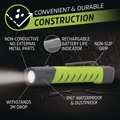 Office Flashlights | Energizer ENYPHH22 Rechargeable Lithium-Ion Pro Series Inspection Light with 2 AAA Batteries - Gray/Green image number 3