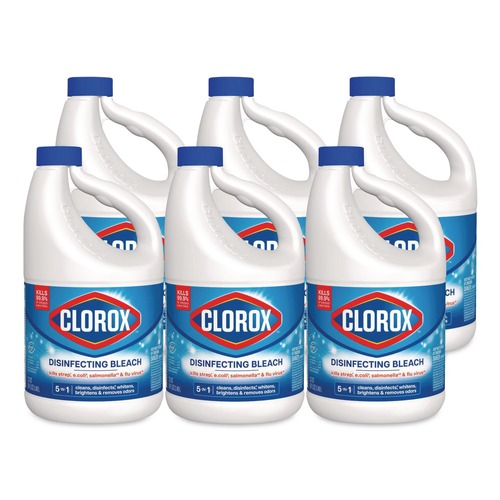 Bleach | Clorox CLO32263 81 oz. Bottle Concentrated Regular Disinfecting Bleach (6/Carton) image number 0