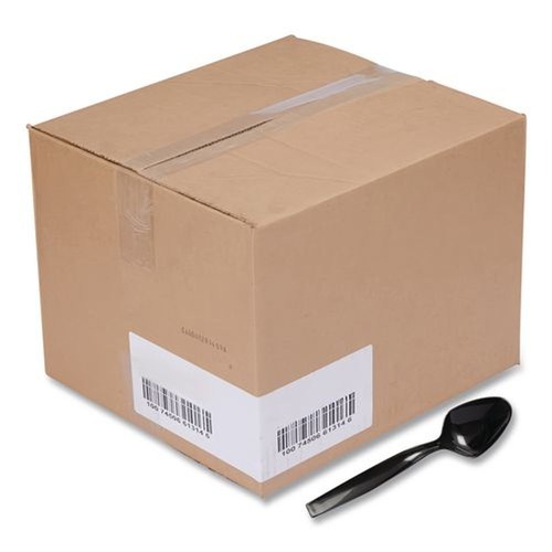 Cooking & Serving Utensils | WNA WNA A7SPBL 9 in. Plastic Spoons - Black (144/Carton) image number 0