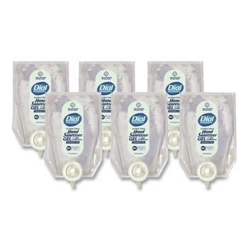 Dial Professional 17000122588 15 oz Antibacterial Gel Hand Sanitizer Refill for Versa Dispenser - Fragrance-Free (6/Carton)
