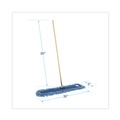 Floor Dusters & Accessories | Boardwalk BWKHL365BSPC 60 in. Natural Wood/Metal Handle 36 in. x 5 in. Blue Blended Synthetic Head Dry Mopping Kit (1-Kit) image number 2