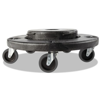 DOLLIES | Rubbermaid Commercial FG264043BLA 18.25 in. x 6.63 in. 250 lbs. Capacity Brute Quiet Dolly - Black