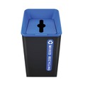 Indoor Waste Receptacles | Rubbermaid Commercial 2078980 Sustain 23 gal Metal/Plastic Decorative Refuse with Recycling Lid - Black/Blue image number 2