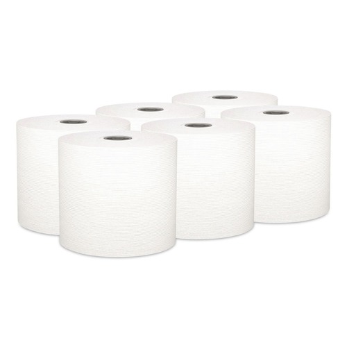Perforated Roll & Hand Towels | Kleenex 25639 7.5 in. x 700 ft. 1-Ply Hard Roll Paper Towels with Premium Absorbency Pockets - White (6/Carton) image number 0