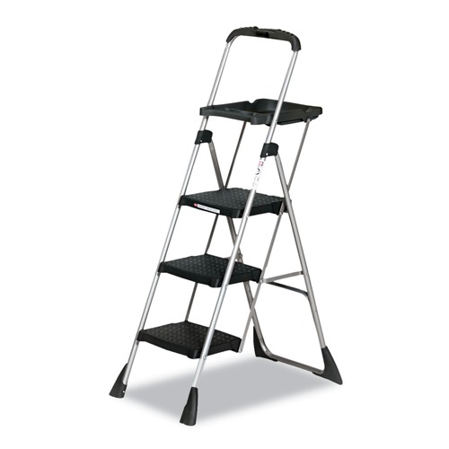 Step Stools & Ladders | Cosco 11880PBLW1 55 in. Working Height 225 lbs. Capacity 3-Step Steel Max Work Platform - Black image number 0
