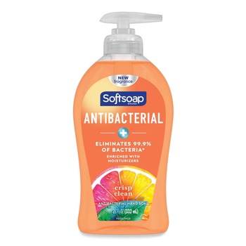 Softsoap US03562A 11.25 oz. Pump Bottle Antibacterial Hand Soap - Crisp Clean Scent (6/Carton)