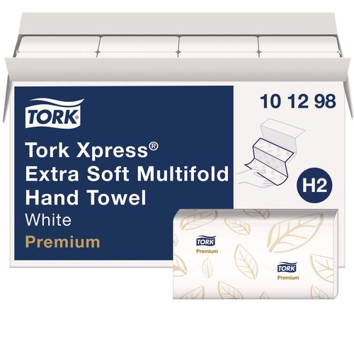 Perforated Roll & Hand Towels | Tork 101298 2-Ply 9.12 x 12.8 Xpress Extra Soft Multifold Towel - White (16/Carton) image number 0