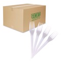 Disposable Forks | Eco-Products EP-S017 Plantware CPLA Cutlery Fork - White (1000/Carton) image number 1