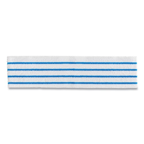 Floor Dusters & Accessories | Rubbermaid Commercial HYGEN 2134282 4.75 x 19 Disposable Microfiber Pad - White/Blue Stripes (3/Carton) image number 0
