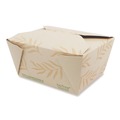 Food Containers & Lids | World Centric TO-NT-1 4.2 in. x 5.2 in. x 2.5 in. 26 oz. Sugarcane No Tree Folded Takeout Containers - Natural (450/Carton) image number 0