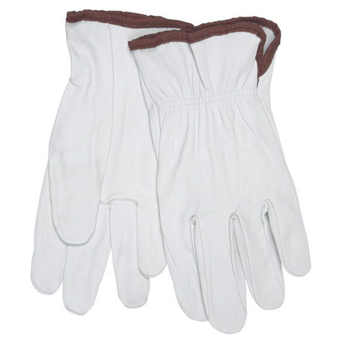 Work & Welding Gloves | MCR Safety 3601M Grain Goatskin Driver Gloves - Medium, White (1 Dozen) image number 0