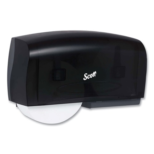 Toilet Tissue Dispensers | Scott 09608 Essential 20 in. x 6 in. x 11 in. Coreless Twin Jumbo Roll Tissue Dispenser - Black image number 0