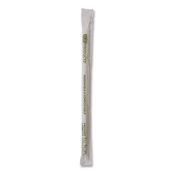 Eco-Products EP-STPHA775 7.75 in. Renewable and Compostable PHA Straws - Natural White (2000/Carton)