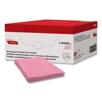 Cascades PRO W900 12 in. x 24 in. Tuff-Job Foodservice Towels - Pink/White (200/Carton)