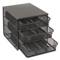 Condiment Organizers | Safco 3275BL 11.5 in. x 8.25 in. x 8.25 in. 7 Compartments 3 Drawer Hospitality Organizer - Black image number 0