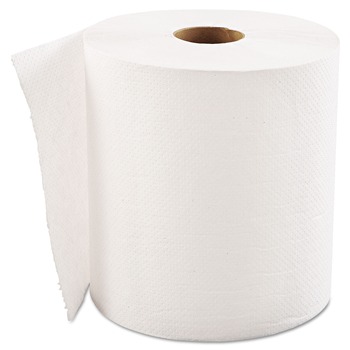 JANITORIAL | GEN GENHWTWHI 80 in. x 600 ft. 1-Ply Hardwound Roll Towels - White (7200/Carton)