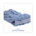 Mop Heads | Boardwalk BWK2024B #24 Cotton/Synthetic Fiber Cut-End Standard Mop Head - Blue (12/Carton) image number 5