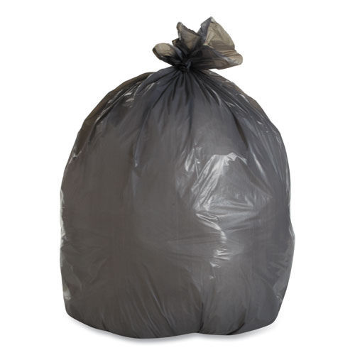 Low-Density Trash Bags | Boardwalk H7658PGK 60 Gallon 1.3 mil 38 in. x 58 in. Flat Pack Linear Low-Density Industrial Can Liners - Gray (100/Carton) image number 0