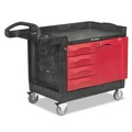 Carts | Rubbermaid Commercial FG453388BLA TradeMaster 750 lbs. Capacity 26.25 in. x 49 in. x 38 in. 1-Shelf Cart - Black image number 0