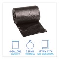 Low-Density Trash Bags | Boardwalk H3417RKKR01 17 in. x 17 in. 4 gal. 0.35 mil Low-Density Waste Can Liners - Black (1000/Carton) image number 2