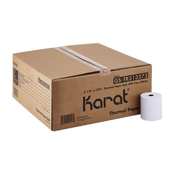 RESTAURANT EQUIPMENT | Karat GS-TR313273 3.13 in. x 273 ft. Thermal Paper Rolls - White (50/Carton)