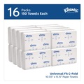 Perforated Roll & Hand Towels | Kleenex 01500 10.13 in. x 13.15 in. 1-Ply C-Fold Paper Towels - White (2400/Carton) image number 1