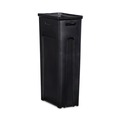 Indoor Waste Receptacles | Rubbermaid Commercial 2078991 Sustain 15 gal Metal/Plastic Decorative Refuse with Recycling Lid - Black/Green image number 4