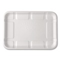 Food Containers & Lids | Eco-Products EP-MP2SNFA 8.5 in. x 6.2 in. x 0.5 in. Sugarcane Fiber Meat and Produce Food Trays - White (400/Carton) image number 3
