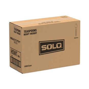 TABLETOP | SOLO HSWT-0007 Impress Heavyweight Polystyrene Teaspoons - White (1000/Carton)