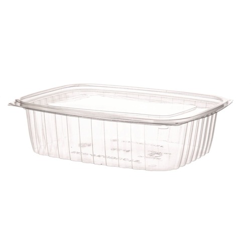 Food Containers & Lids | Eco-Products EP-RC48 8 in. x 6 in. x 2 in. 48 oz. Renewable and Compostable Rectangular Plastic Deli Containers - Clear (200/Carton) image number 0