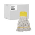 Mop Heads | Boardwalk BWK501WH 5 in. Headband Cotton/Synthetic Super Loop Wet Mop Head - Small, White (12/Carton) image number 2