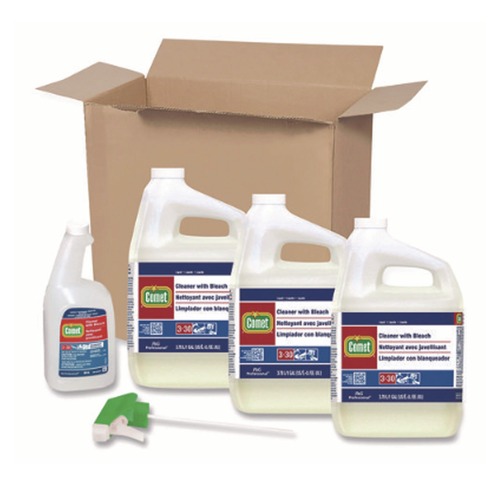 All Purpose Cleaners & Degreasers | Comet 02291 1 Gallon Bottle Cleaner with Bleach (3-Piece/Carton) image number 0