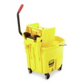 Buckets & Wringers | Rubbermaid Commercial FG758088YEL 35 qt. WaveBrake 2.0 Side-Press Plastic Bucket/Wringer Combos - Yellow image number 3