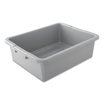 Rubbermaid Commercial FG335192GRAY 17.13 in. x 21.5 in. x 7 in. Undivided 7.6 Gallon Bus/Utility Box - Gray