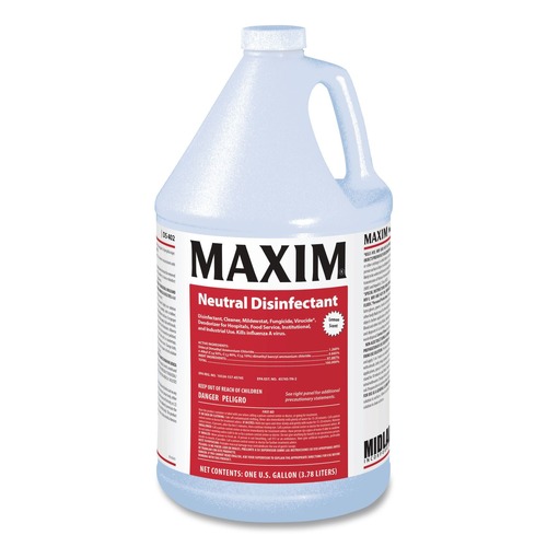 Disinfecting & Cleaning Solutions | Maxim 040200-41 1-Gallon Bottle Neutral Disinfectant - Lemon Scent (4/Carton) image number 0