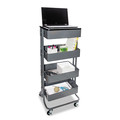Sit-Stand Desks | Vertiflex VF51025 15.25 in. x 11 in. x 18.5 in. to 39 in. Adjustable Multi-Use Storage Cart and Stand-Up Workstation - Gray image number 0
