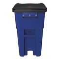 Outdoor Waste Receptacles | Rubbermaid Commercial FG9W2700BLUE Brute 50 Gallon Square Plastic Rollout Container - Blue image number 1