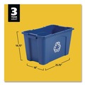 Indoor Waste Receptacles | Rubbermaid Commercial FG571873BLUE 18 Gallon Polyethylene Stacking Recycle Bin - Blue image number 4