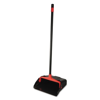 DUST PANS | Nexstep Commercial Products 96208 MaxiPlus 13.5 in. x 36 in. Plastic Lobby Dustpan - Black/Red