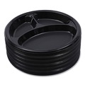 Plates | Boardwalk BWKPLTHIPS10BL3 10 in. Diameter 3-Compartment Hi-Impact Plastic Dinner Plates - Black (500/Carton) image number 6